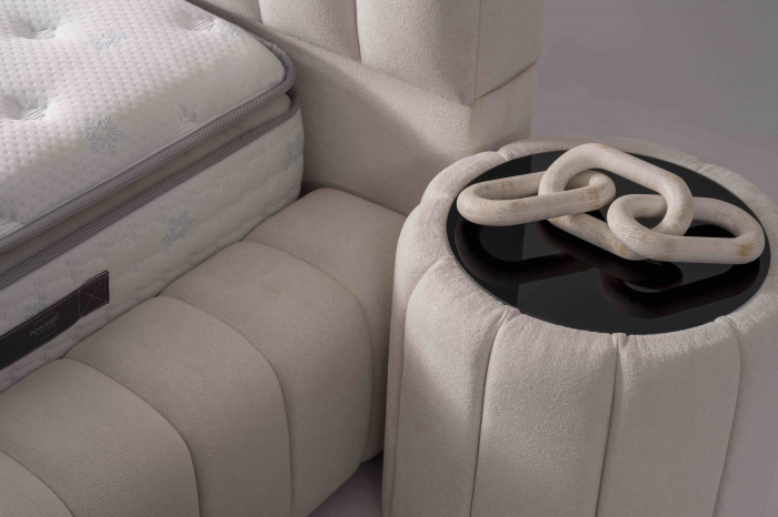 Pat tapitat Nova cadru metalic cu somiera rabatabila si lada depozitare [12]