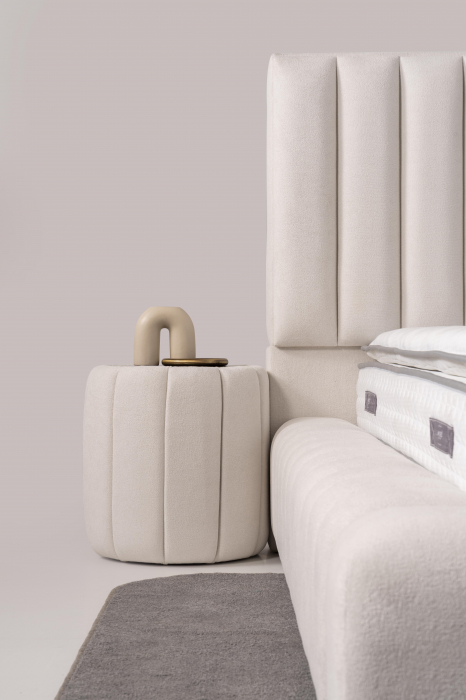 Pat tapitat Nova cadru metalic cu somiera rabatabila si lada depozitare [14]