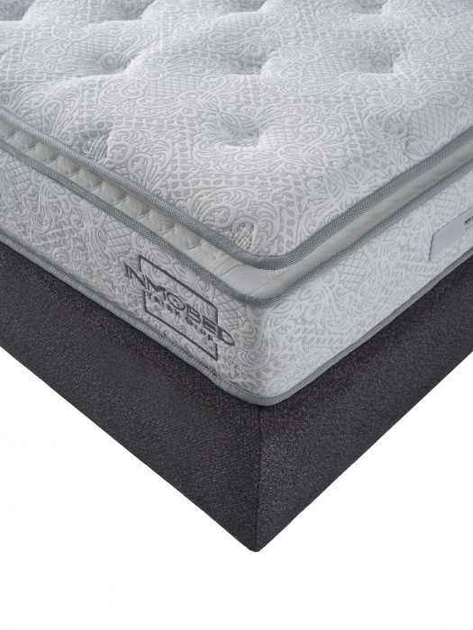 Pat tapitat Puffy cadru metalic cu somiera rabatabila si lada depozitare [12]