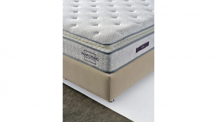 Pat tapitat Relax cadru metalic cu somiera rabatabila si lada depozitare [11]