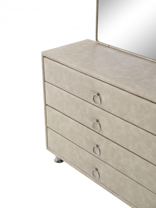 Pat tapitat Roza cadru metalic cu somiera rabatabila si lada depozitare  [16]