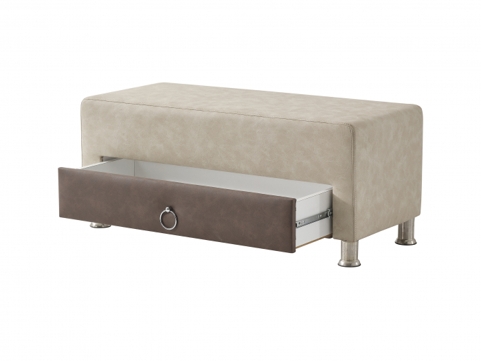 Pat tapitat Roza cadru metalic cu somiera rabatabila si lada depozitare  [17]