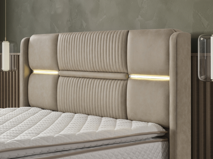 Pat tapitat Tesla, cadru metalic cu somiera rabatabila si lada depozitare [5]