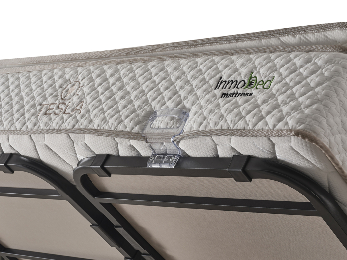 Pat tapitat Tesla, cadru metalic cu somiera rabatabila si lada depozitare [12]