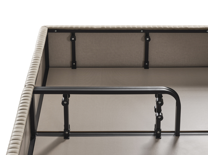 Pat tapitat Tesla, cadru metalic cu somiera rabatabila si lada depozitare [10]