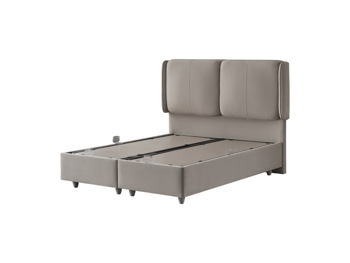 Pat tapitat Boss, cadru metalic cu somiera rabatabila si lada depozitare [11]