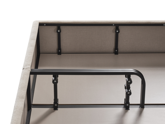 Pat tapitat Touch, cadru metalic cu somiera rabatabila si lada depozitare [12]