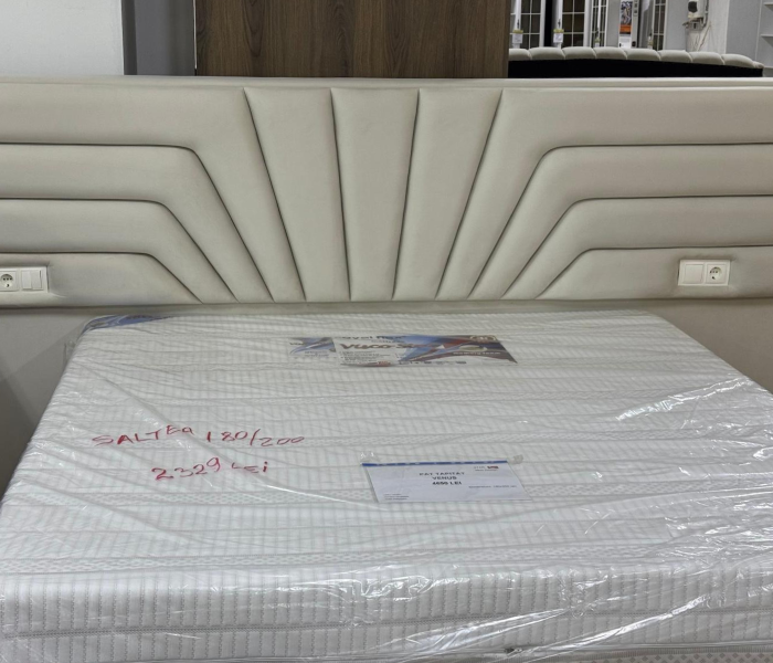 Pat tapitat Venus, cadru metalic cu somiera rabatabila si lada depozitare [11]