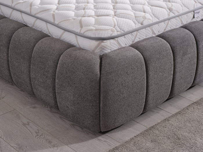 Pat tapitat Yildiz cadru metalic cu somiera rabatabila si lada depozitare [7]