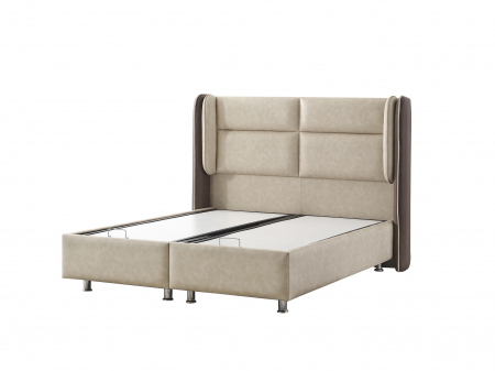 Pat tapitat Angel cadru metalic cu somiera rabatabila si lada depozitare [12]