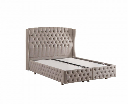 Pat tapitat Bentley cadru metalic cu somiera rabatabila si lada depozitare [3]