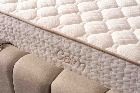 Pat tapitat Calm cadru metalic cu somiera rabatabila si lada depozitare [3]