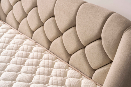 Pat tapitat Calm cadru metalic cu somiera rabatabila si lada depozitare [15]