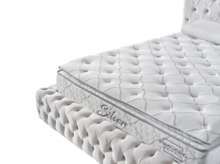 Pat tapitat Coral Chester cadru metalic cu somiera rabatabila si lada depozitare [3]