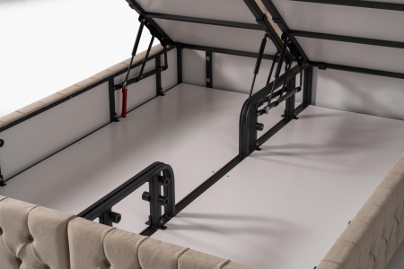 Pat tapitat Lorenzo cadru metalic cu somiera rabatabila si lada depozitare [10]