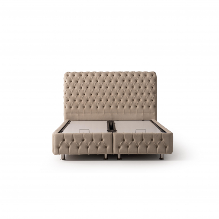 Pat tapitat Lorenzo cadru metalic cu somiera rabatabila si lada depozitare [7]