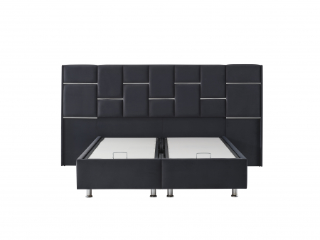 Pat tapitat Klass cadru metalic cu somiera rabatabila si lada depozitare depozitare  [8]