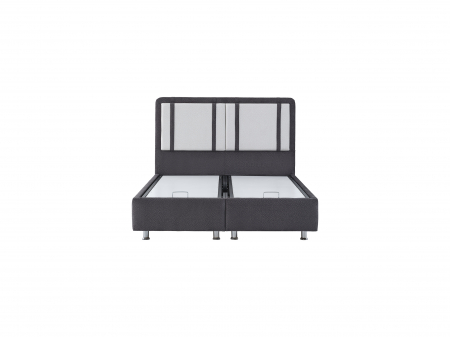 Pat tapitat Puffy cadru metalic cu somiera rabatabila si lada depozitare [3]