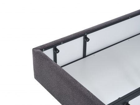 Pat tapitat Puffy cadru metalic cu somiera rabatabila si lada depozitare [6]