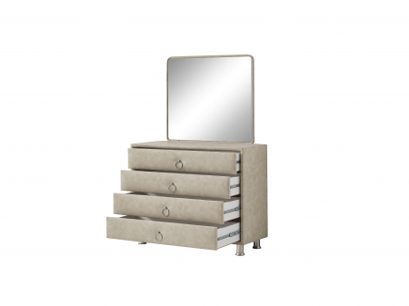 Pat tapitat Roza cadru metalic cu somiera rabatabila si lada depozitare  [13]