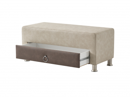 Pat tapitat Roza cadru metalic cu somiera rabatabila si lada depozitare  [16]