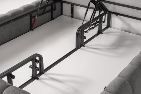 Pat tapitat Yildiz cadru metalic cu somiera rabatabila si lada depozitare [11]