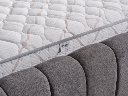 Pat tapitat Yildiz cadru metalic cu somiera rabatabila si lada depozitare [7]