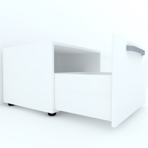 Armonia Comoda alba cu 1 sertar cu maner front MDF Alb Lucios [2]