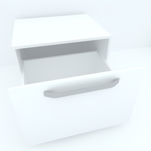 Armonia Comoda alba cu 1 sertar cu maner front MDF Alb Lucios [3]