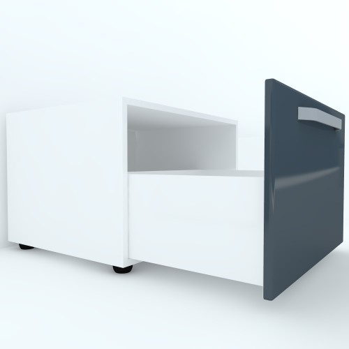 Armonia Comoda alba cu 1 sertar cu maner front MDF Gri [2]