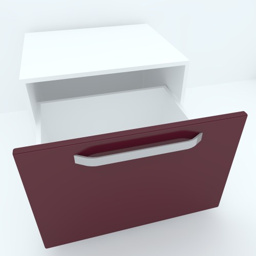 Armonia Comoda alba cu 1 sertar cu maner front MDF Rosu [2]