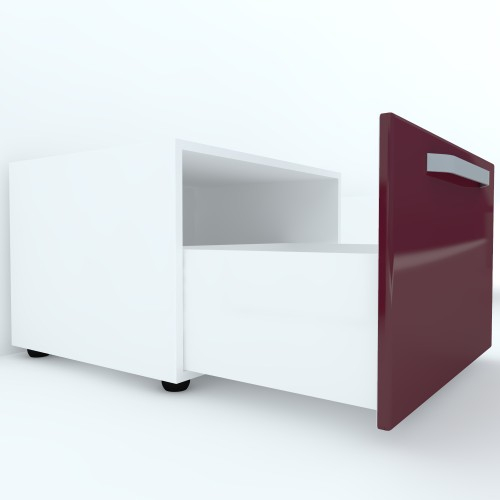 Armonia Comoda alba cu 1 sertar cu maner front MDF Rosu [3]