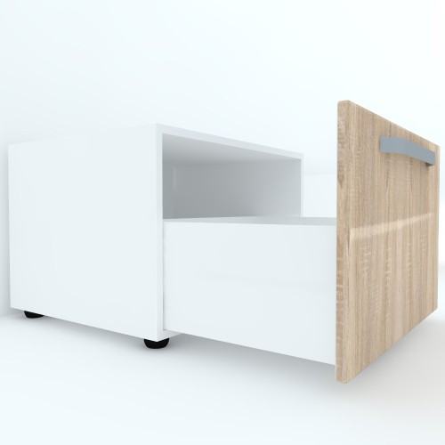 Armonia Comoda alba cu 1 sertar cu maner front MDF Sonoma [3]