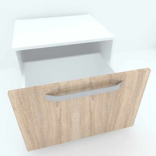 Armonia Comoda alba cu 1 sertar cu maner front MDF Sonoma [2]