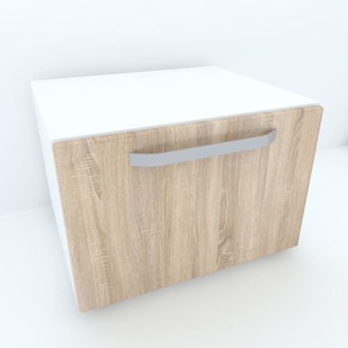 Armonia Comoda alba cu 1 sertar cu maner front MDF Sonoma [1]