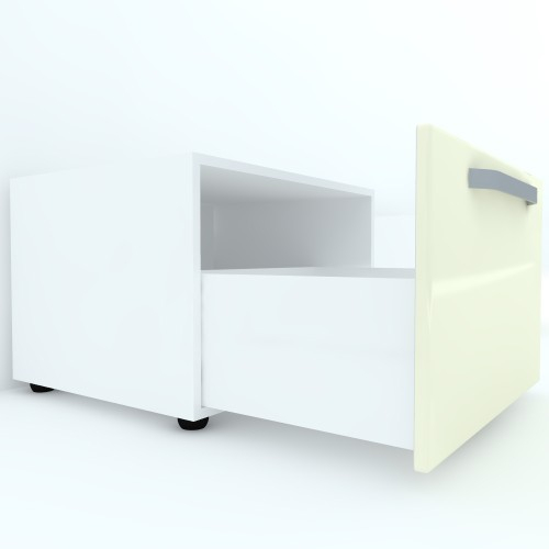 Armonia Comoda alba cu 1 sertar cu maner front MDF Vanilie [2]