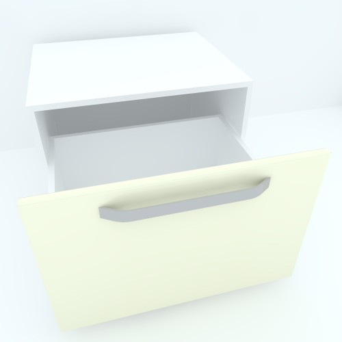 Armonia Comoda alba cu 1 sertar cu maner front MDF Vanilie [3]