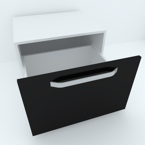 Armonia Comoda alba cu 1 sertar cu maner front PAL Negru [2]