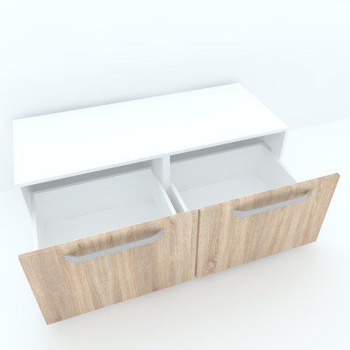 Armonia Comoda alba cu 2 sertare cu manere fronturi MDF Sonoma [3]