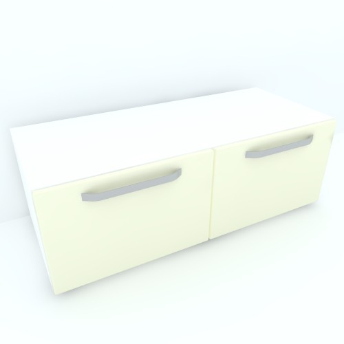 Armonia Comoda alba cu 2 sertare cu manere fronturi MDF Vanilie [1]