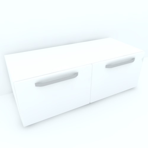 Armonia Comoda alba cu 2 usi cu manere fronturi MDF Alb Lucios [1]