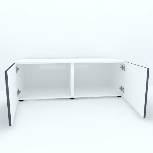 Armonia Comoda alba cu 2 usi cu manere fronturi MDF Gri [2]