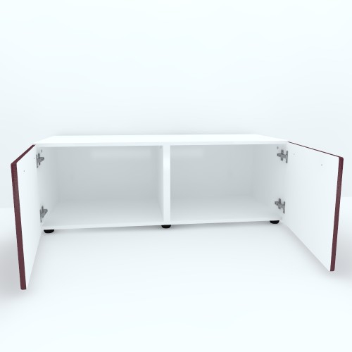 Armonia Comoda alba cu 2 usi cu manere fronturi MDF Rosu [3]