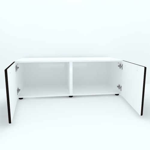 Armonia Comoda alba cu 2 usi cu manere fronturi MDF Wenge [2]