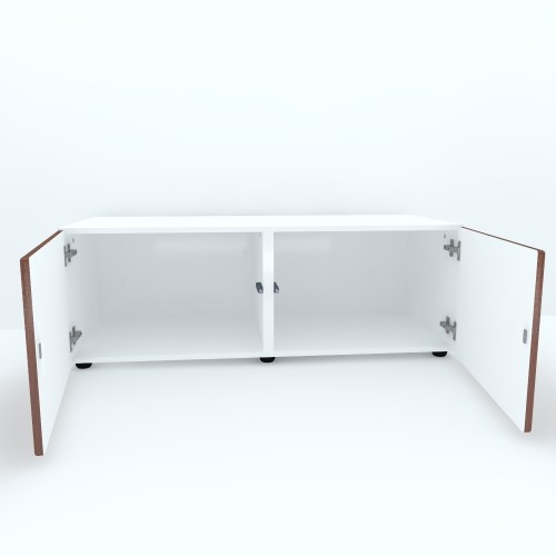 Armonia Comoda alba cu 2 usi cu sistem "PUSH TO OPEN" fronturi MDF Cedru [3]