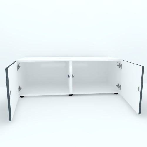 Armonia Comoda alba cu 2 usi cu sistem "PUSH TO OPEN" fronturi MDF Gri [3]