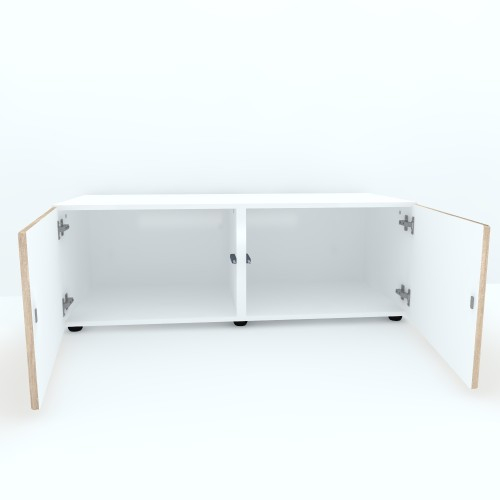 Armonia Comoda alba cu 2 usi cu sistem "PUSH TO OPEN" fronturi MDF Sonoma [2]