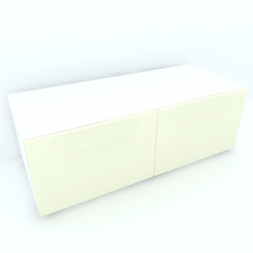 Armonia Comoda alba cu 2 usi cu sistem "PUSH TO OPEN" fronturi MDF Vanilie [1]