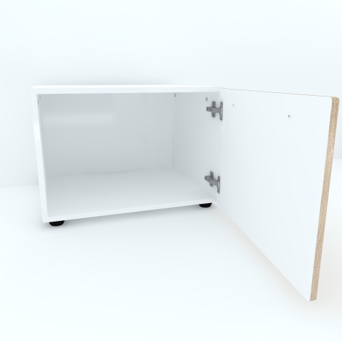 Armonia Comoda alba cu o usa cu maner front MDF Sonoma [3]