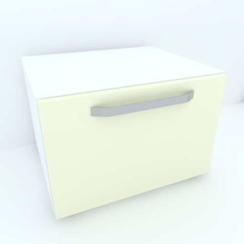 Armonia Comoda alba cu o usa cu maner front MDF Vanilie [1]